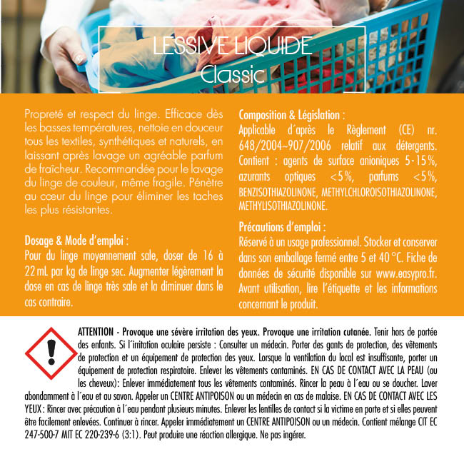 Étiquette de lessive liquide Easypro