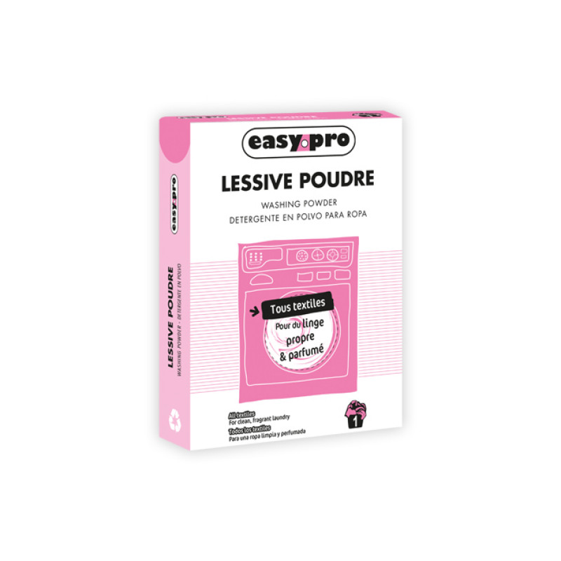 Lessive poudre en doses de 130 g en étui en carton