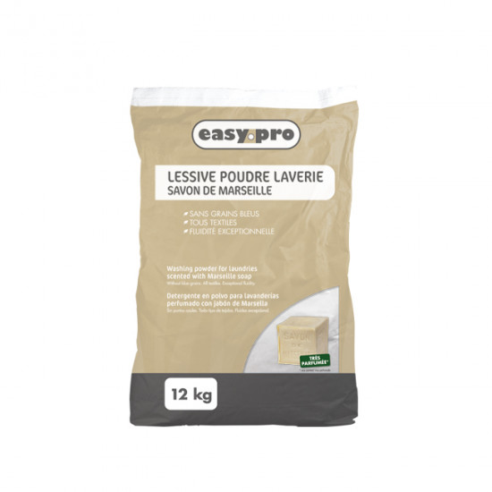 Lessive poudre laverie automatique Savon de Marseille 12 kg