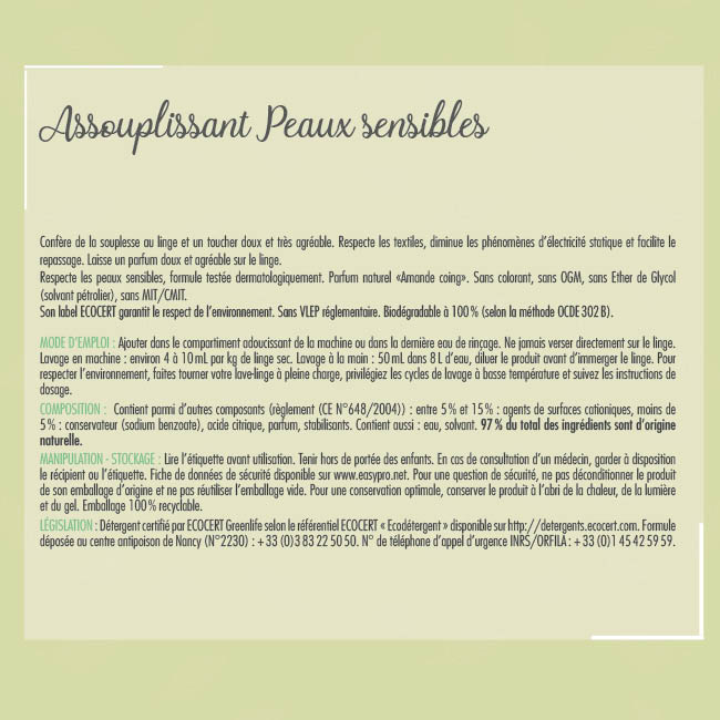 assouplissant concentré écologique