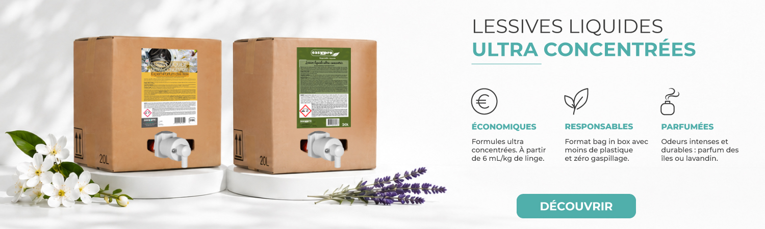 Lessive liquide professionnelle concentrée en bag in box