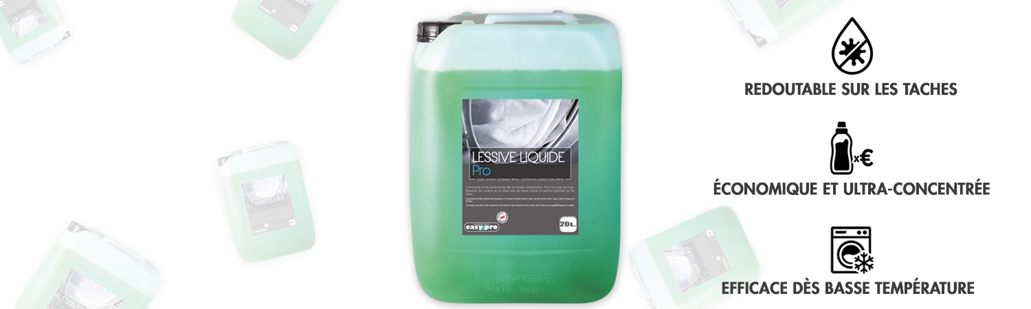 Lessive liquide professionnelle couleurs et blanc