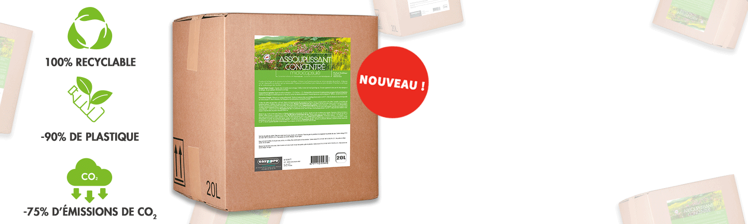 Bag in box d'adoucissant pour laverie ou magasin de vrac